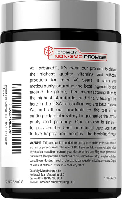 Horbaach Prostate Supplement for Men | 200 Capsules | Advanced Complex with Saw Palmetto, Pygeum, Stinging Nettle | Non-GMO and Gluten Free