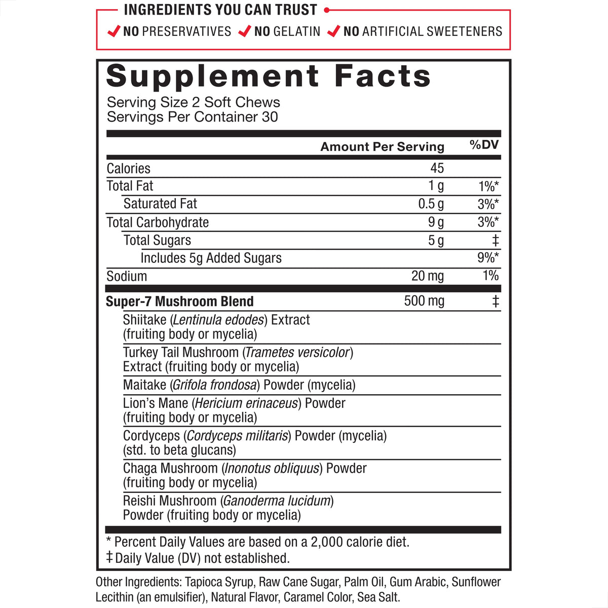 FORCE FACTOR Modern Mushrooms Soft Chews, Mushroom Supplement with Lions Mane