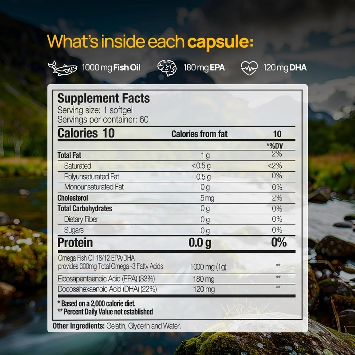 Paleolife - Premium Paleomega Fish Oil. Fresh Natural Fish Oil from Danish Trout - 1500 mg. 60 Soft Capsules (1-Pack)