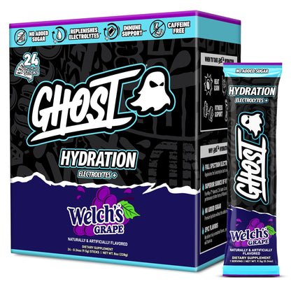 GHOST Hydration Sticks, Electrolyte Powder Packets, Sonic Cherry Limeade - 24 Sugar Free Instant Electrolyte Drink Mix - Caffeine-Free Daily Hydration & Immune Support with Clean Formula