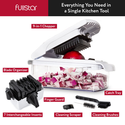 Fullstar Vegetable Chopper - Spiralizer Vegetable Slicer - Onion Chopper with Container