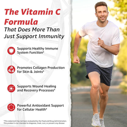 10X Health Vitamin C 1000mg - 120 Capsules | Ascorbic Acid: 1000mg Vitamin C, Immunity & Collagen Support, Non-GMO, 120ct