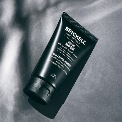 Brickell Men's Hair Styling Sculpting Hair Glue For Men, All Day Lasting Hold for Sculpting and Shaping Hair, With Argan Oil, Vitamin E, and Aloe, 2 Ounce, Scented