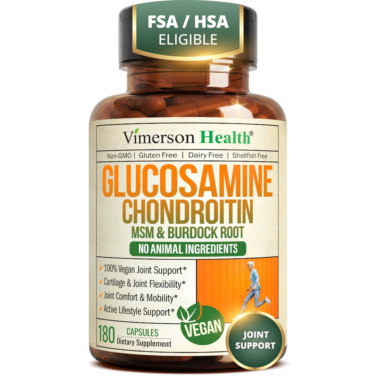Glucosamine Chondroitin MSM Joint Support Supplement for Women & Men 90 Ct