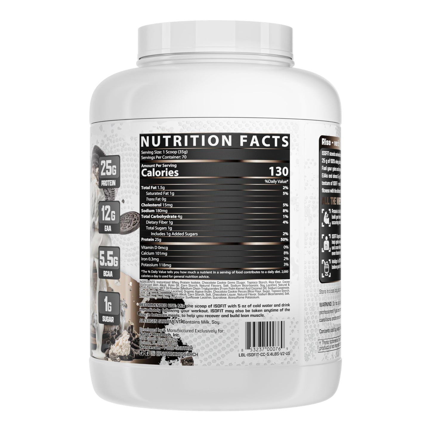 Nutrex Research IsoFit Whey Protein Powder Instantized 100% Whey Protein Isolate (30 Servings (Pack of 1), Vanilla Bean Ice Cream)