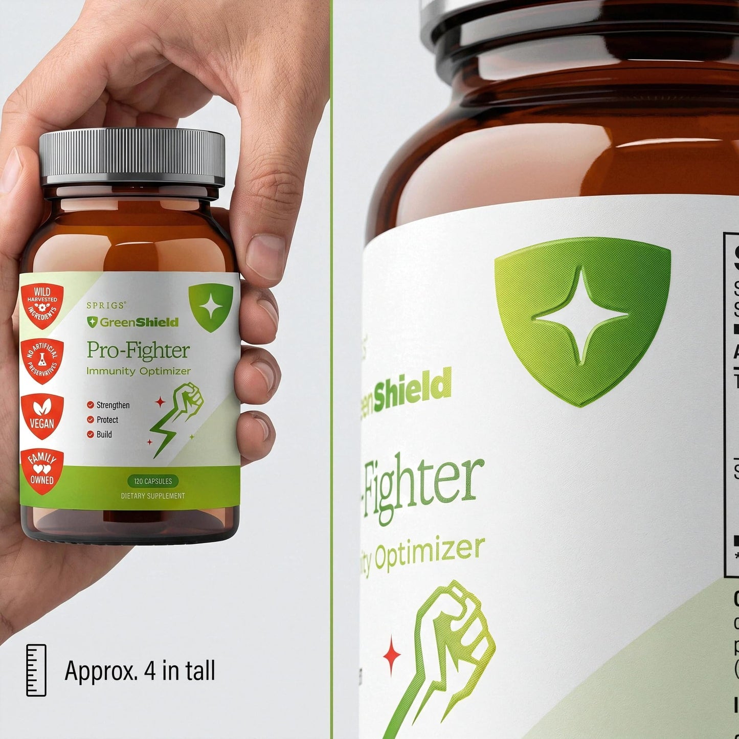 SPRIGS Pro-Fighter Immunity Optimizer Supplement, 2Oz | Comprehensive Immune Support Liquid Formula Blend with Organic Garlic & Goldenseal to Support Your Body's Natural Defense & Respiratory Function