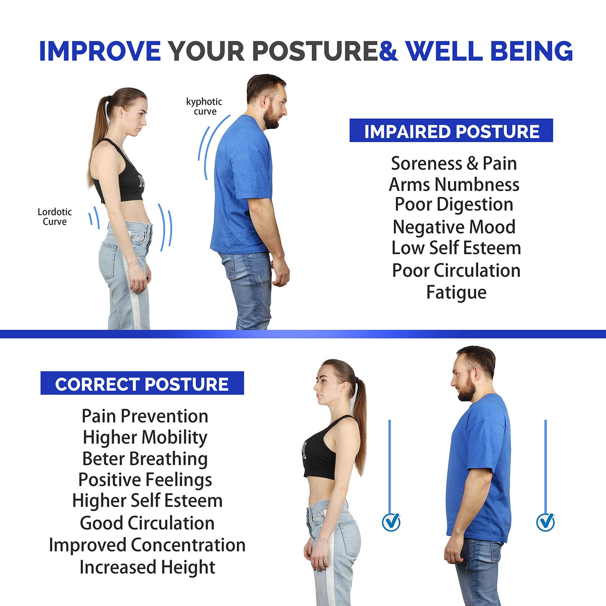 SR SUN ROOM Posture Corrector For Men And Women- Adjustable Upper Back Brace