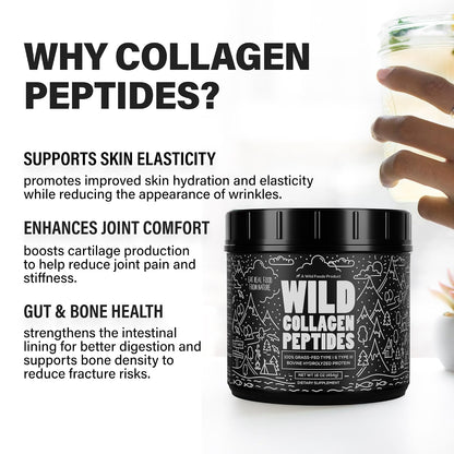 Cocotropic Organic Mushroom Cacao Mix (16oz) & Collagen Peptides (16oz) Bundle for Skin, Hair, and Joint Support