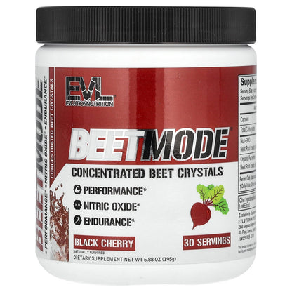 Evlution Nutrition BeetMode - Beet Root Powder - Nitric Oxide Booster - Black Cherry Flavor - Pre or Post-Workout Supplement for Enhanced Energy & Performance - Vegan & Gluten Free - 30 Servings