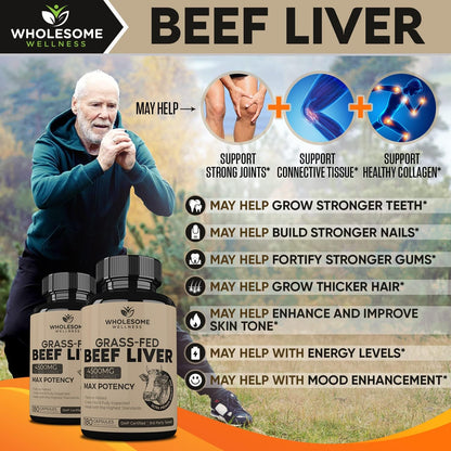 Grass Fed Desiccated Beef Liver Capsules (180 Pills, 750mg Each) + Whole Food Multivitamin for Women - Natural Multi Vitamins, Minerals, Organic Extracts Bundle