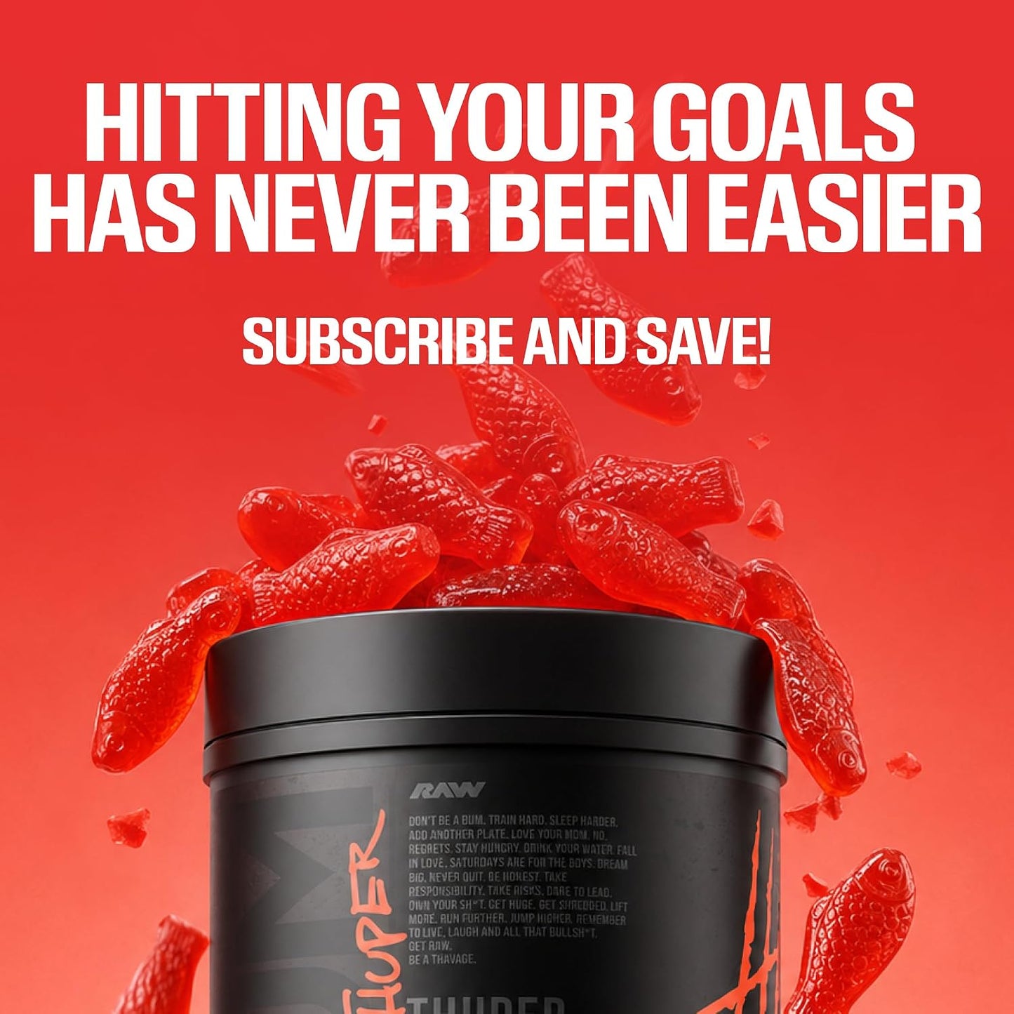 RAW Thuper Thavage Pre Workout Powder - High-Stim Preworkout with Creatine, Beta Alanine, L-Citrulline & Caffeine - Chris Bumstead Gym & Fitness Supplement for Men & Women - Watermelon Grape