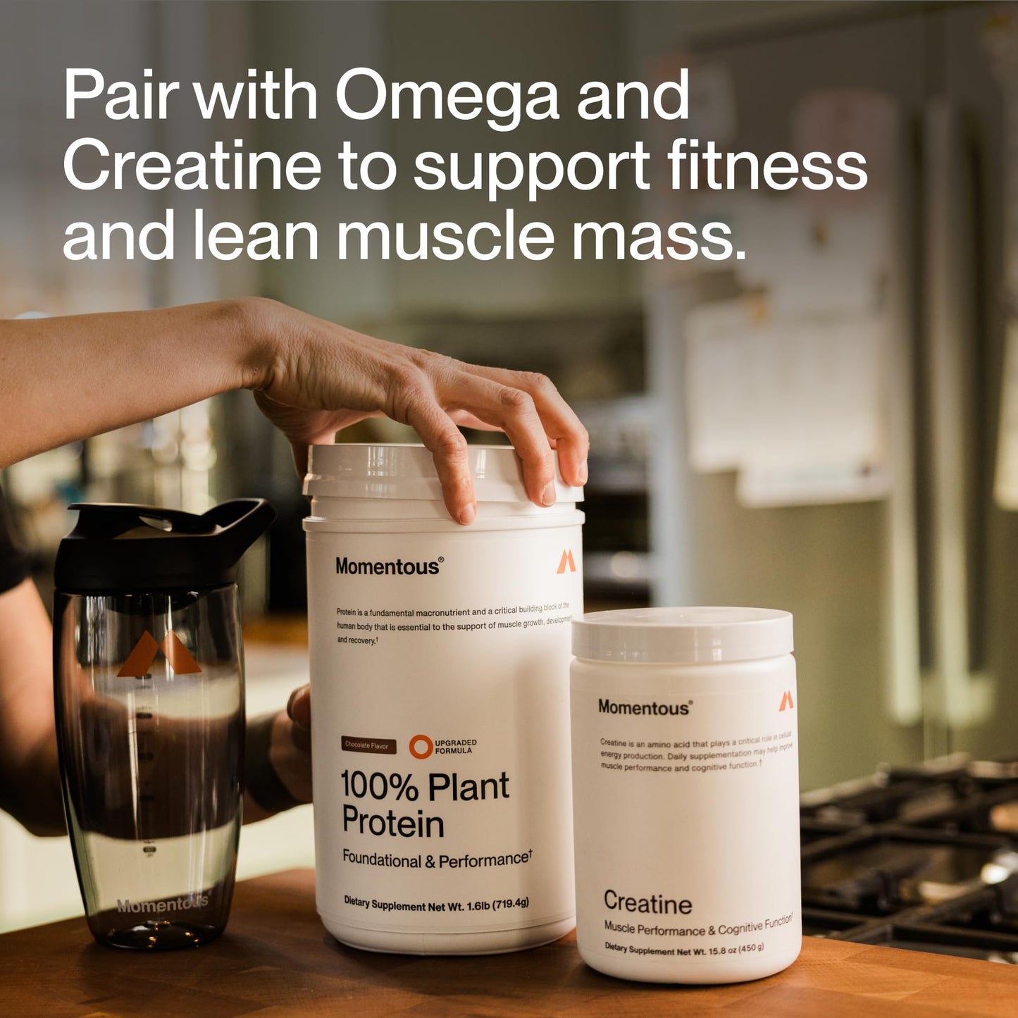 Momentous Vegan Protein Powder, 20g Pea & Rice Blend Protein, Chocolate | Complete Amino Acid Profile to Support Lean Muscle Growth, NSF Certified for Sport, Non-GMO & Gluten-Free (22 Servings)