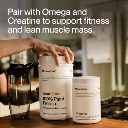 Momentous Vegan Protein Powder, 20g Pea & Rice Blend Protein, Chocolate | Complete Amino Acid Profile to Support Lean Muscle Growth, NSF Certified for Sport, Non-GMO & Gluten-Free (22 Servings)