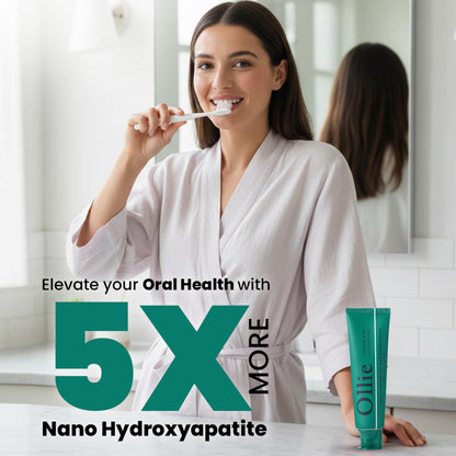 Ollie Fluoride Free 10% Nano Hydroxyapatite Toothpaste, Clean Mint, 1 Pack