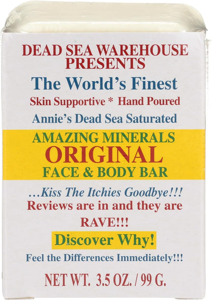 Dead Sea Warehouse - Dead Sea Salt Soap Bar - Original Face & Body Bar - Hydrating Mineral Soap for All Skin Types, Fragrance-Free - 3.5 oz