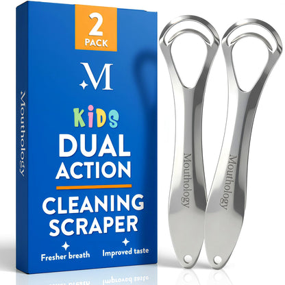 Mouthology Tongue Scraper for Adults (2 Pack), Reduce Bad Breath, Metal Tongue Scraper, Tongue Cleaner, Tongue Scraper, Stainless Steel Tongue Scraper, Tongue Cleaner for Adults, Tongue Scrubber