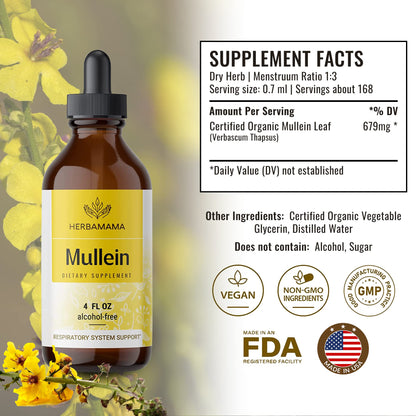 Mullein Leaf Tincture - Lung Cleanse - Vegan Mullein Drops - Lung Detox