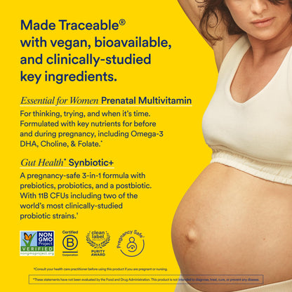 Ritual Prenatal Multivitamin and Gut Duo Supplements with Prenatal Vitamins and Synbiotic+