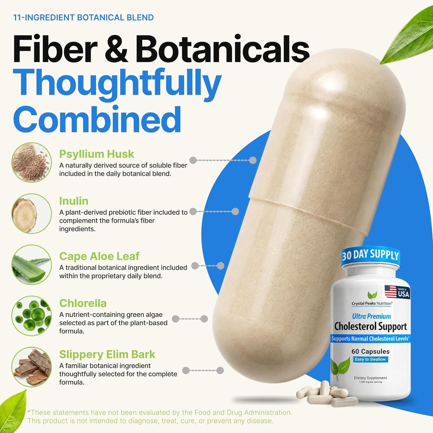 Cholesterol Supplement - All-Natural Ingredients to Support Normal Colesterol Levels. Supports Optimal Circulation. 60 Capsules