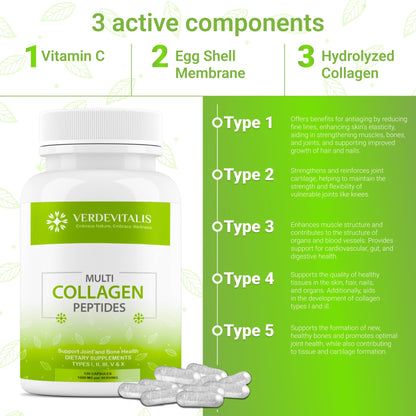 Fish Collagen Peptides Capsules – 100 Capsules | Fish Collagen Peptides | Supports Hair, Skin, Nails, Joints & Bones | Gluten-Free, Non-GMO | Made in USA