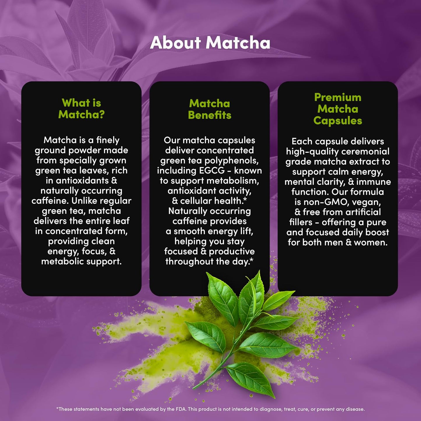 Matcha Peak 1000mg - Organic Matcha Green Tea Extract for Weight Loss Support - EGCG Supplements - Vegan, Non GMO, Gluten Free Green Tea Pills - 60 Green Tea Supplement Capsules