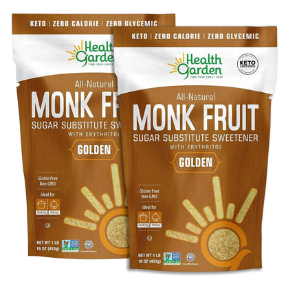 Health Garden Monk Fruit Sweetener, Golden Sugar Substitute - 2.5 lb