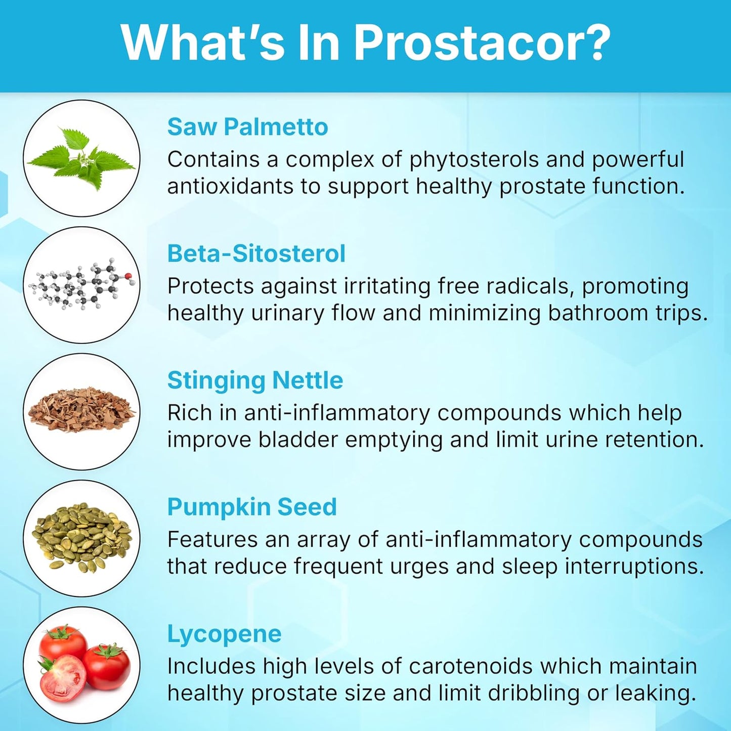 Prostacor Natural Prostate Support Supplement for Men, Vegan, Gluten-Free | Supports Healthy Urine Flow, Fewer Urges, Bladder Control, and Uninterrupted, Restful Sleep Through the Night, 30-Day Supply