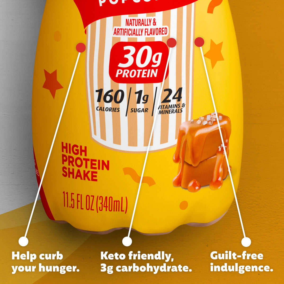 Premier Protein Shake Limited Edition Salted Caramel Popcorn, 30g 1g Sugar 24 Vitamins