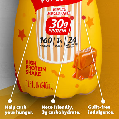 Premier Protein Shake Limited Edition Salted Caramel Popcorn, 30g 1g Sugar 24 Vitamins