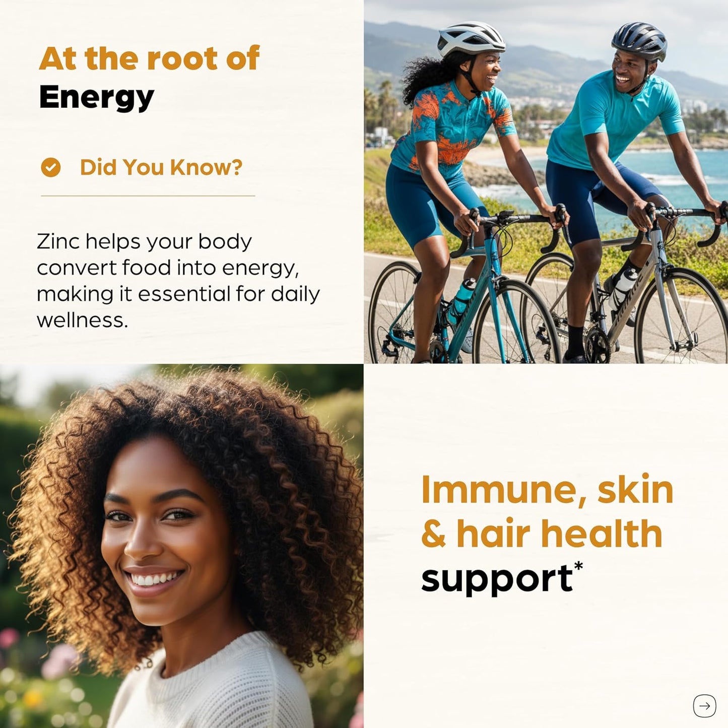 SANDHUHERBALS Zinc 50mg Bundle with Zinc 30mg Vitamin D3, Magnesium, Selenium, Vitamin B6, B7 (Biotin), Copper | Supports Immune, Skin, Hair & Nails Health