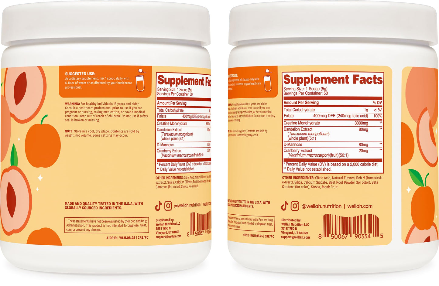 Wellah Creatine for Women - Creatine Monohydrate with Dandelion & Cranberry Extract (50 Servings, Strawberry Lemonade) | Creatine Monohydrate with Dandelion & Cranberry Extract