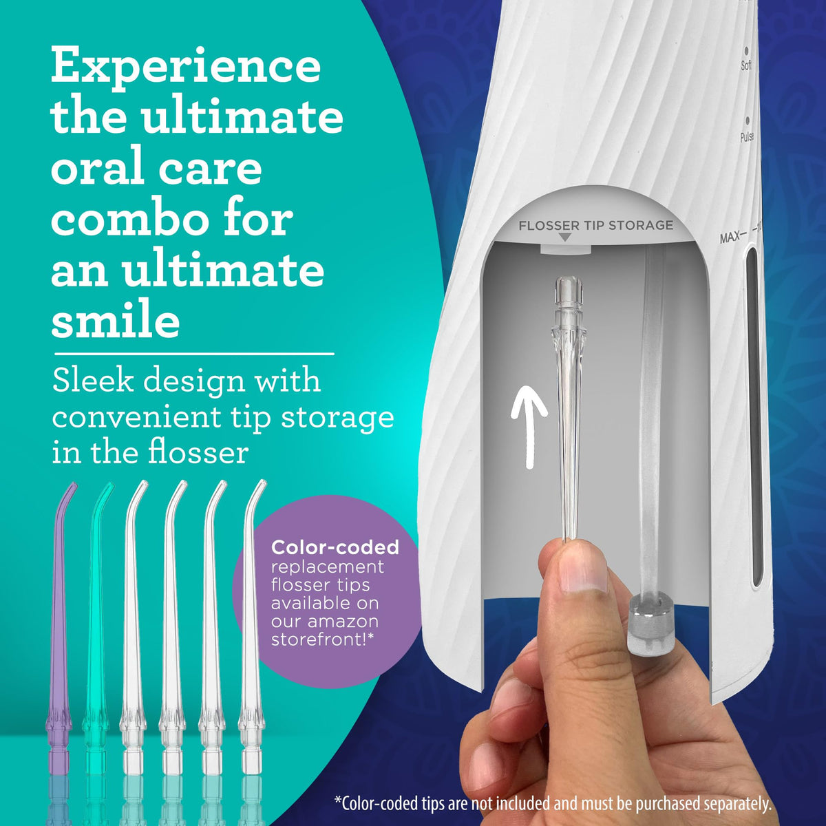GuruNanda Electric Toothbrush & Water Flosser, 4 Toothbrush Heads, 4 Tips