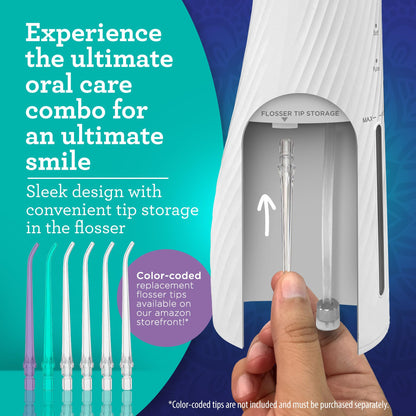 GuruNanda Electric Toothbrush & Water Flosser, 4 Toothbrush Heads, 4 Tips