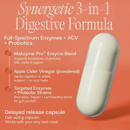 BIOMA Digestive Enzymes Supplement with Probiotics & Prebiotics, Supports Digestion and Gut Health, Helps Reduce Bloating and Gas, Daily Enzyme Formula Capsules