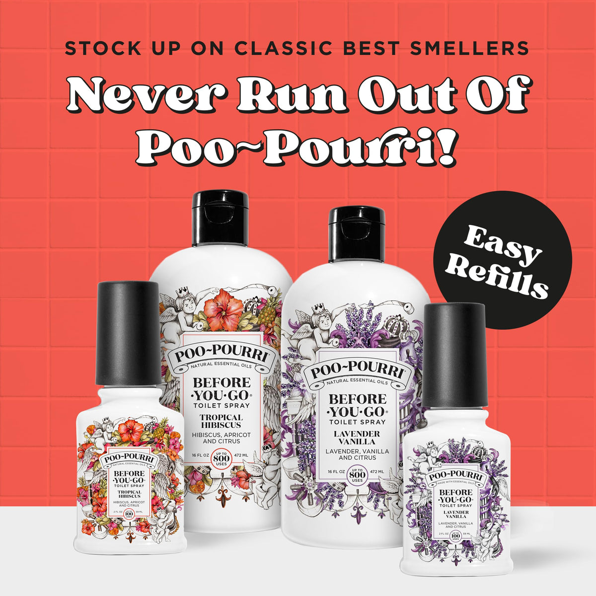 Poo-Pourri Before-You-Go Toilet Spray, Tropical Hibiscus, 2 Fl Oz - Hibiscus, Apricot and Citrus