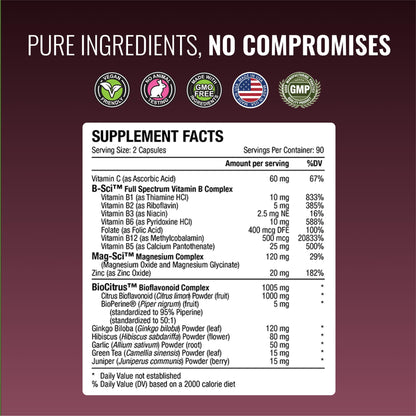 Approved Science Tinnitol - Tinnitus Support Supplement - Ease Ringing in The Ears - Boost Inner Ear Health - 60 Capsules - Made in The USA