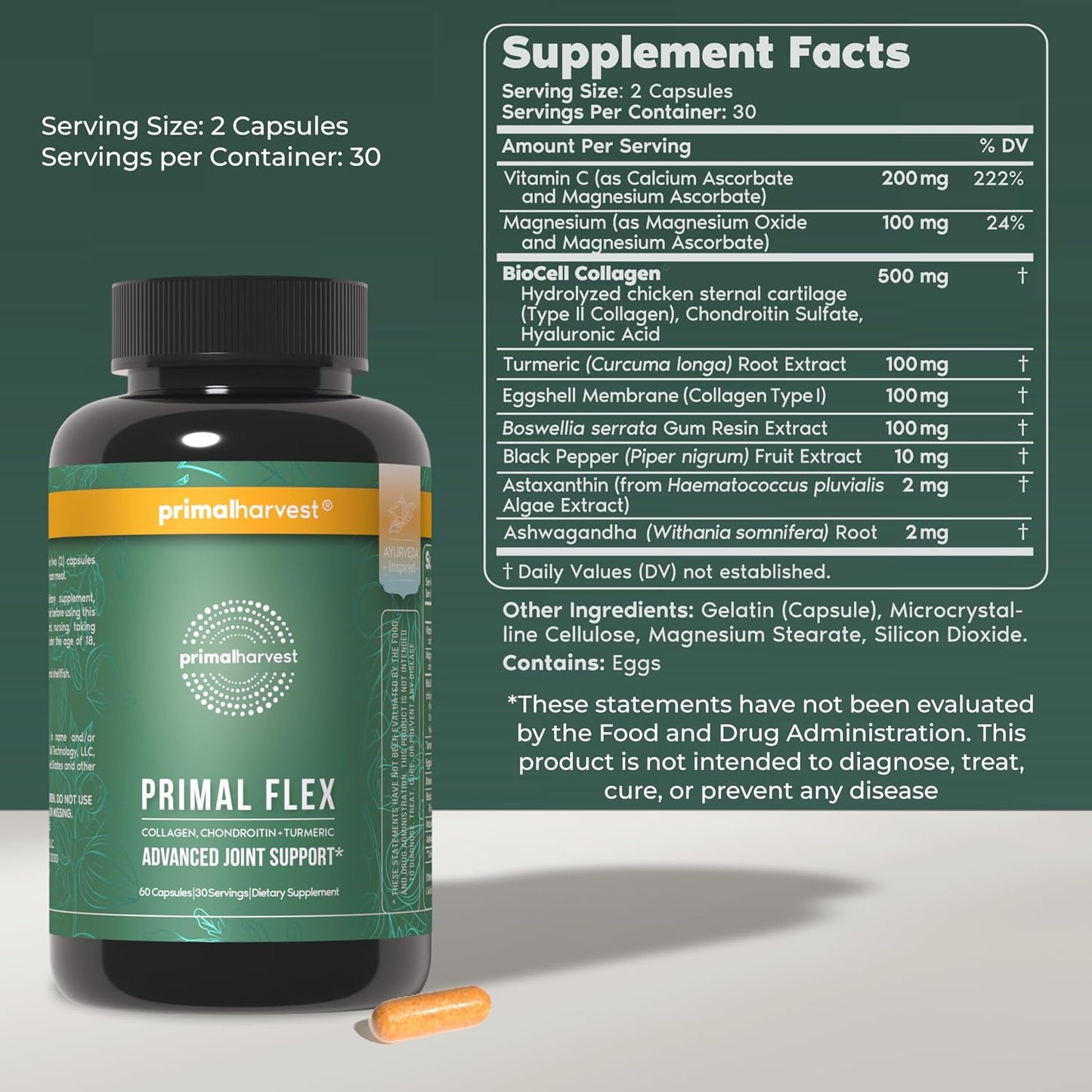 Primal Harvest Flex - Daily Supplement, Gluten & Dairy Free