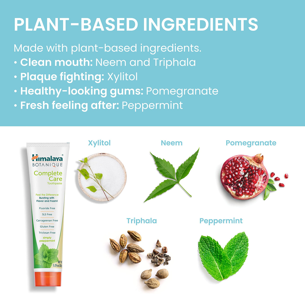 Himalaya Botanique Complete Care Toothpaste, Herbal Variety 4 Pack, 5.29 oz