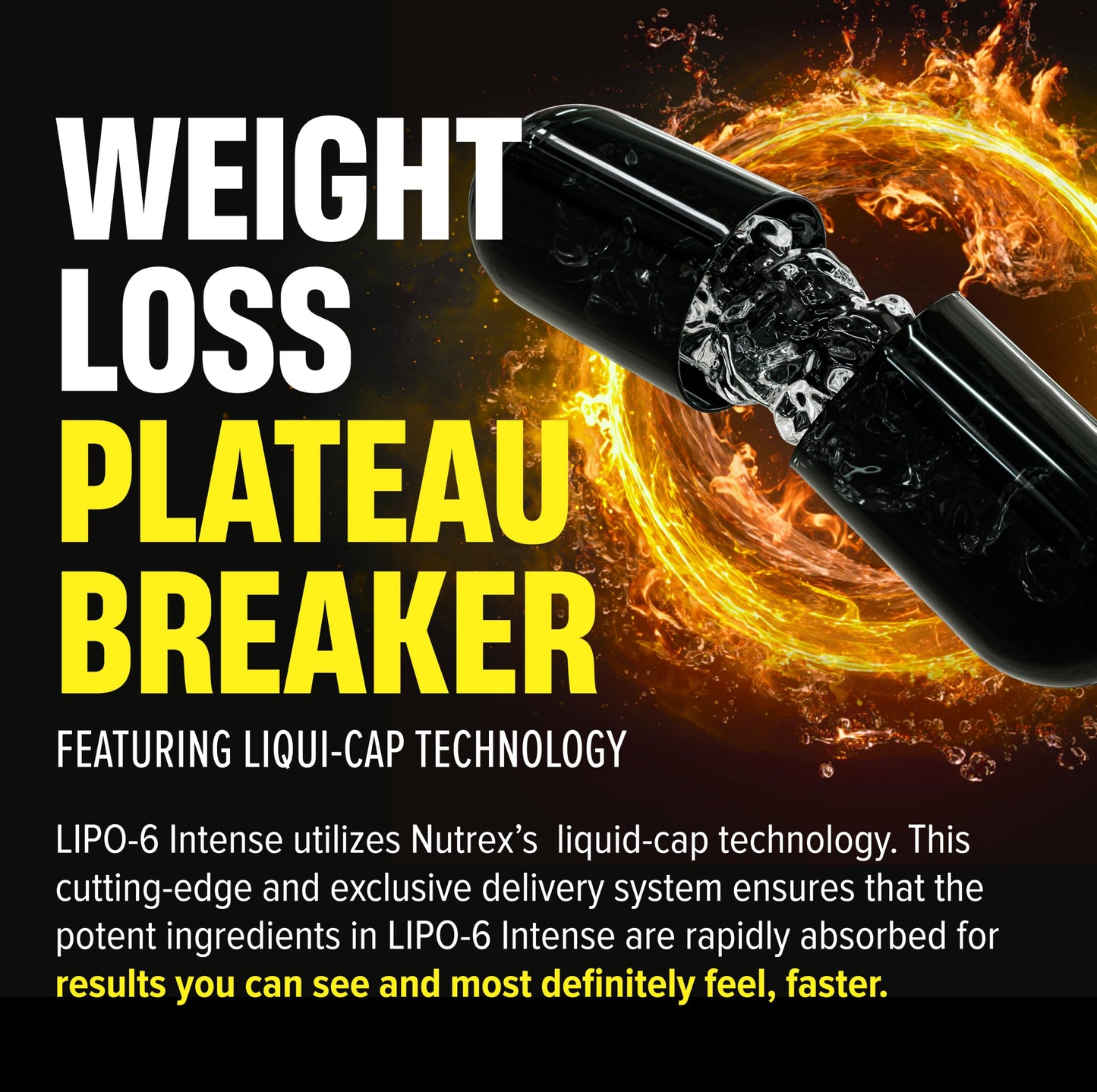 Nutrex Research Lipo6 Black Intense Ultra Concentrate Thermogenic Belly Fat Burner for Men and Women | Diet Weight Loss Supplement and Appetite Suppressant | 60 Diet Pills