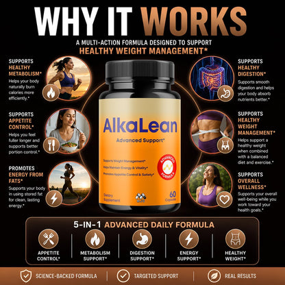 Alkalean Capsules, Alka Lean Weight Management Support Pills, 60 Capsules