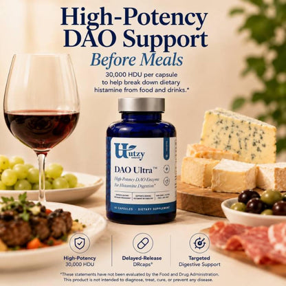 Utzy Naturals DAO Ultra Diamine Oxidase Enzyme Supplement | 60 Capsules