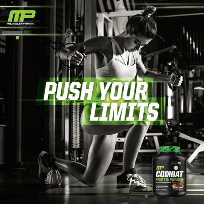 MusclePharm Combat Protein Powder, Chocolate Milk - 4 lb - Gluten Free - 52 Servings