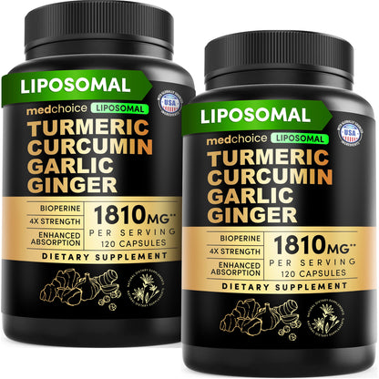 MEDCHOICE Liposomal Organic Turmeric Curcumin with Black Pepper, 120ct