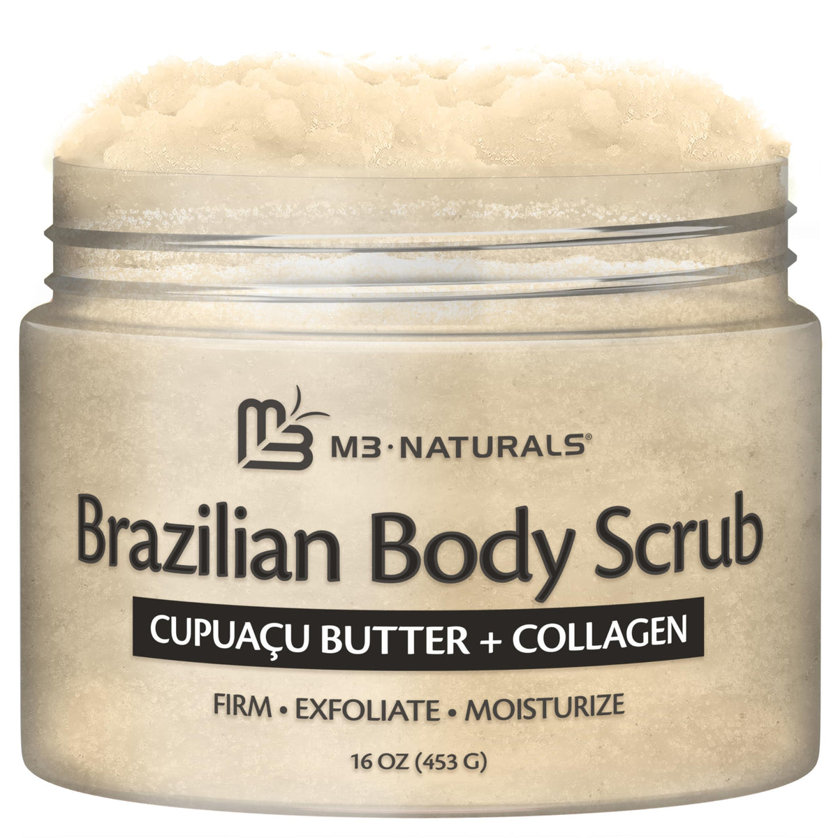 Himalayan Salt Scrub Face Foot & Body Exfoliator Infused with Collagen and Stem Cell Natural Exfoliating Salt Body Scrub for Toning Cellulite Skin Care by M3 Naturals