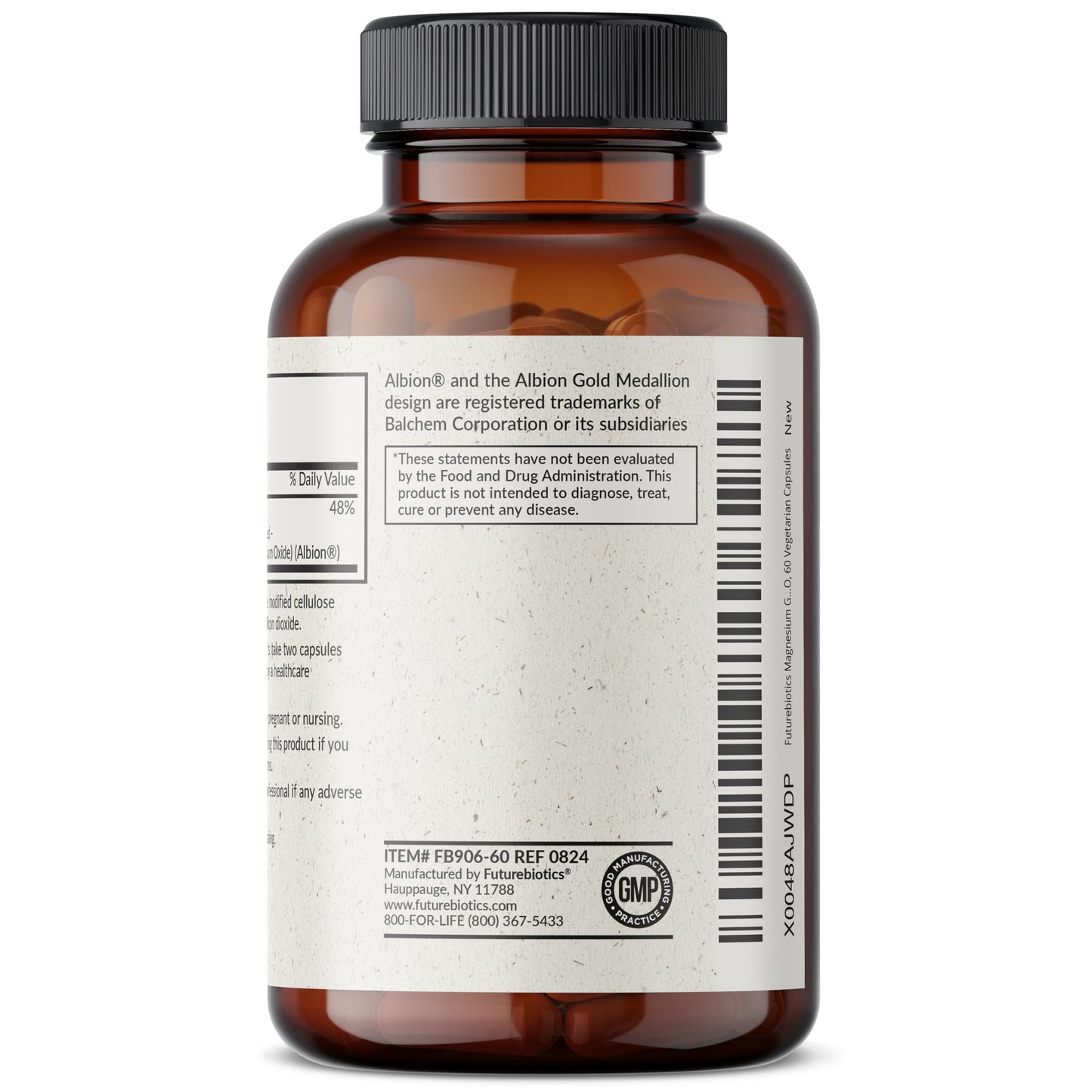Futurebiotics Magnesium Glycinate 200 MG per Serving Chelated for High Absorption, Gentle On Stomach, Non-GMO, 60 Vegetarian Capsules