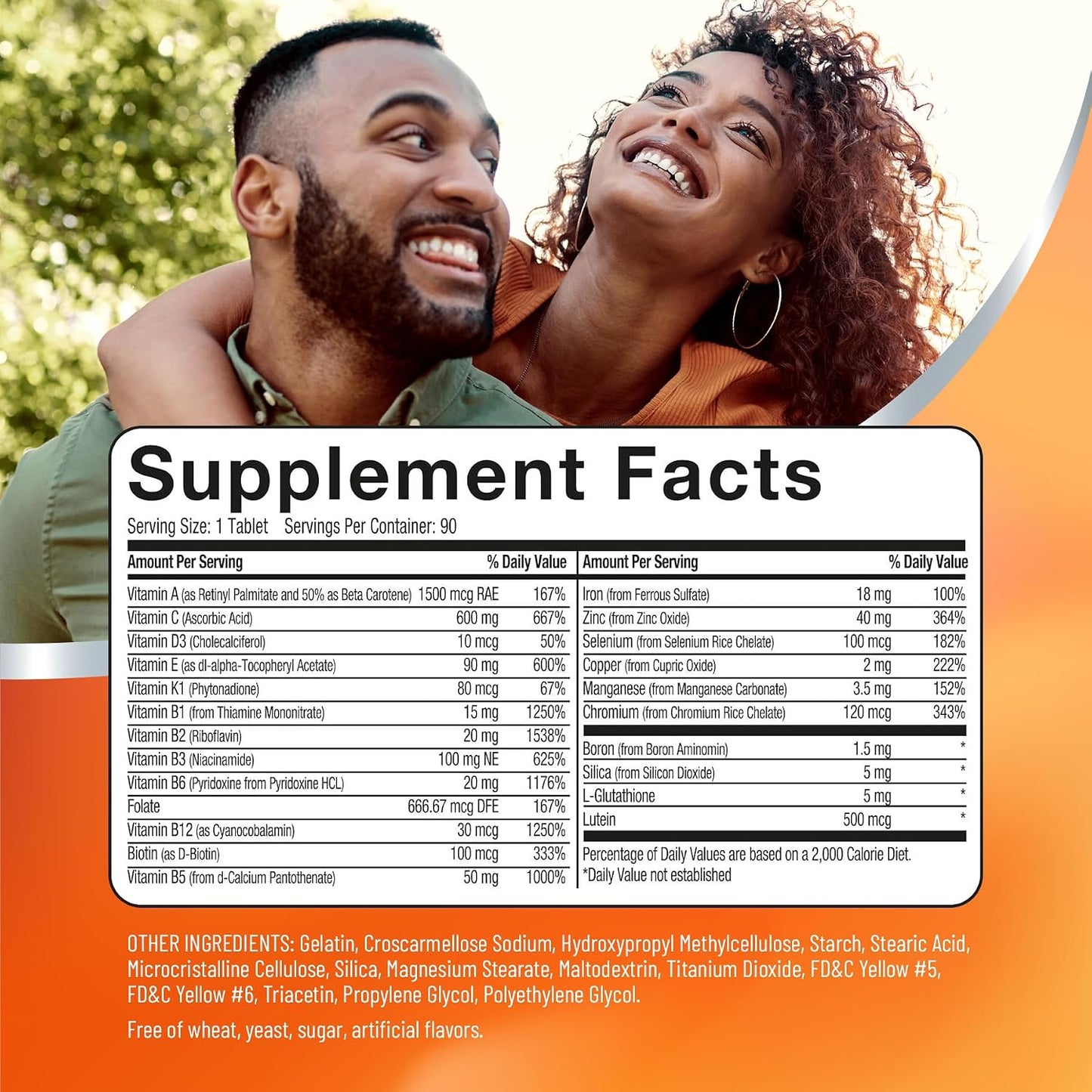 Basic Brands PowerAll Multivitamin Eye Vitamins, 90 Count | Lutein for Adults