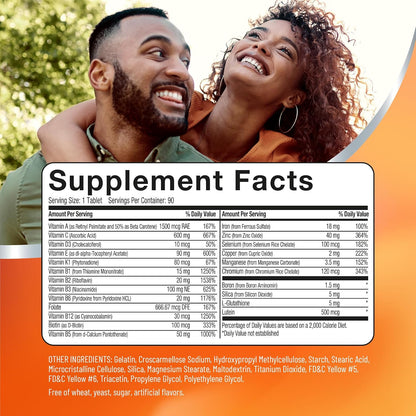 Basic Brands PowerAll Multivitamin Eye Vitamins, 90 Count | Lutein for Adults