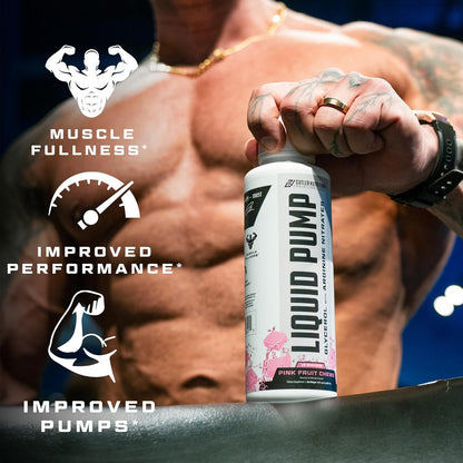 Cutler Nutrition Liquid Pump Caffeine-Free Pre-Workout Nitric Oxide Booster | Blue Raspberry, 16 fl oz | Liquid pre-workout with glycerol and arginine nitrates for muscle pumps, hydration and performance