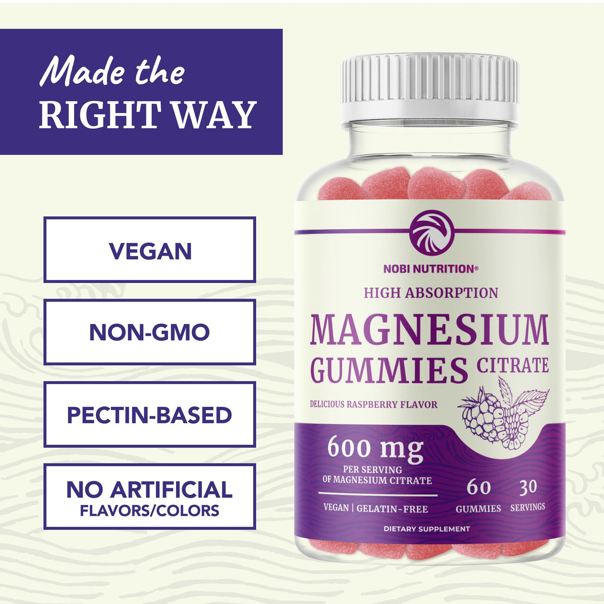 Magnesium Citrate Gummies | 600mg | High Absorption Magnesium for Calm