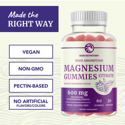 Magnesium Citrate Gummies | 600mg | High Absorption Magnesium for Calm